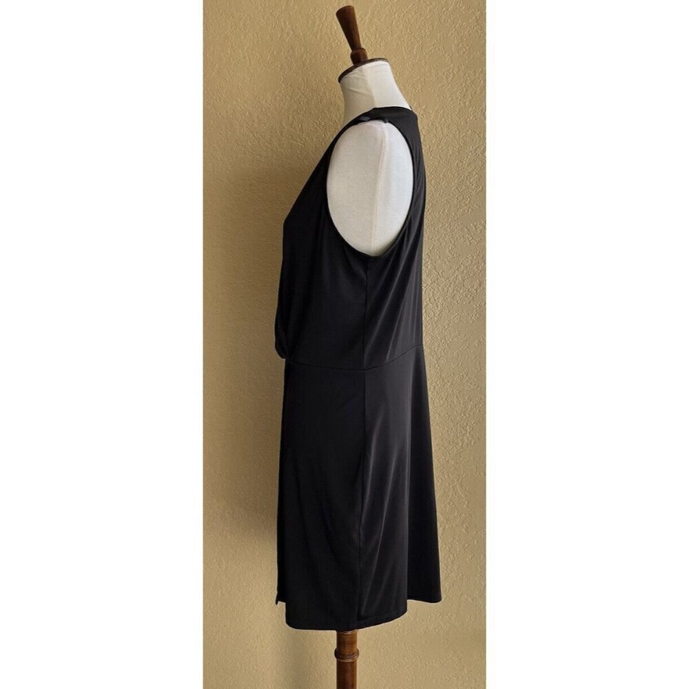 Nasty Gal Black Jersey One Sleeve Plunging Wrap Dress Size XL - Picture 8 of 10
